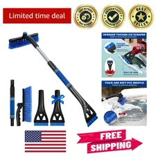 All-in-One 34" Snow Brush and Ice Scraper - Ergonomic & Space-Saving Design