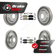 Front Rear Ceramic Pad And Coated Disc Brake Rotors Kit For 2016-2023 Mazda CX-5