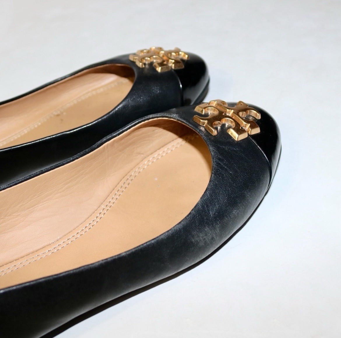 Tory Burch Leather Everly Cap Toe Ballet Flats in Perfect Black Size: 6.5 thumbnail 9