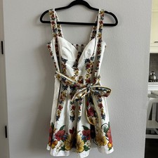 FARM Rio off-white tropi belted mini dress Size Small