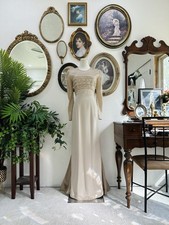 Vintage Carolina Herrera Silk Couture Gown 1980s–1990s Draped Bodice Evening