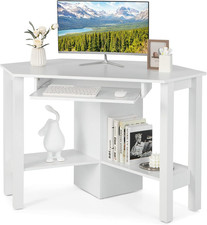 Compact Corner Desk with Storage - Stylish Home Office Workstation