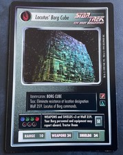 Ultra Rare Foil Star Trek CCG Locutus' Borg Cube from Blaze of Glory (EX cond)