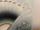 Vintage 90s Impasto Multi Media Fan Painting Signed Pastel Asian Inspired 16x12 — photo 3
