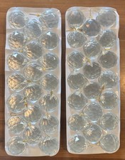 Lot of 40 Faceted Crystal Ball Chandelier Prisms Replacement Hanging Crystals