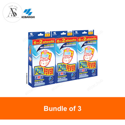 (Bundle of 3) Koolfever Cooling Gel Sheet for Adult/Children - 8 sheets