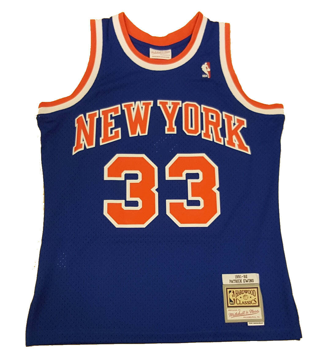 ウェア NBA KNICKS Patrick Ewing in USA New York Knicks Jersey Men's Patrick Ewing 1991-92 HC
