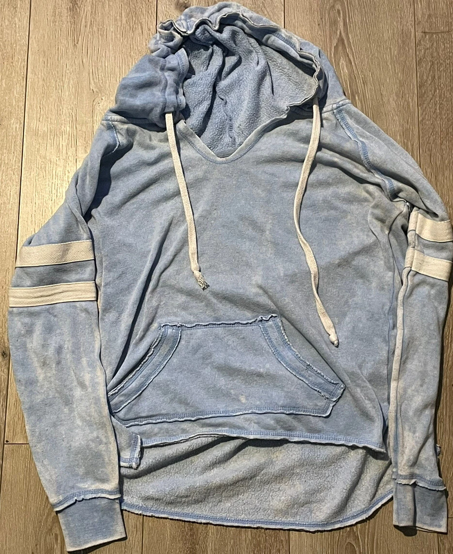 Ocean Drive Hoodie Womens Medium Blue Sweatshirt Lightweight