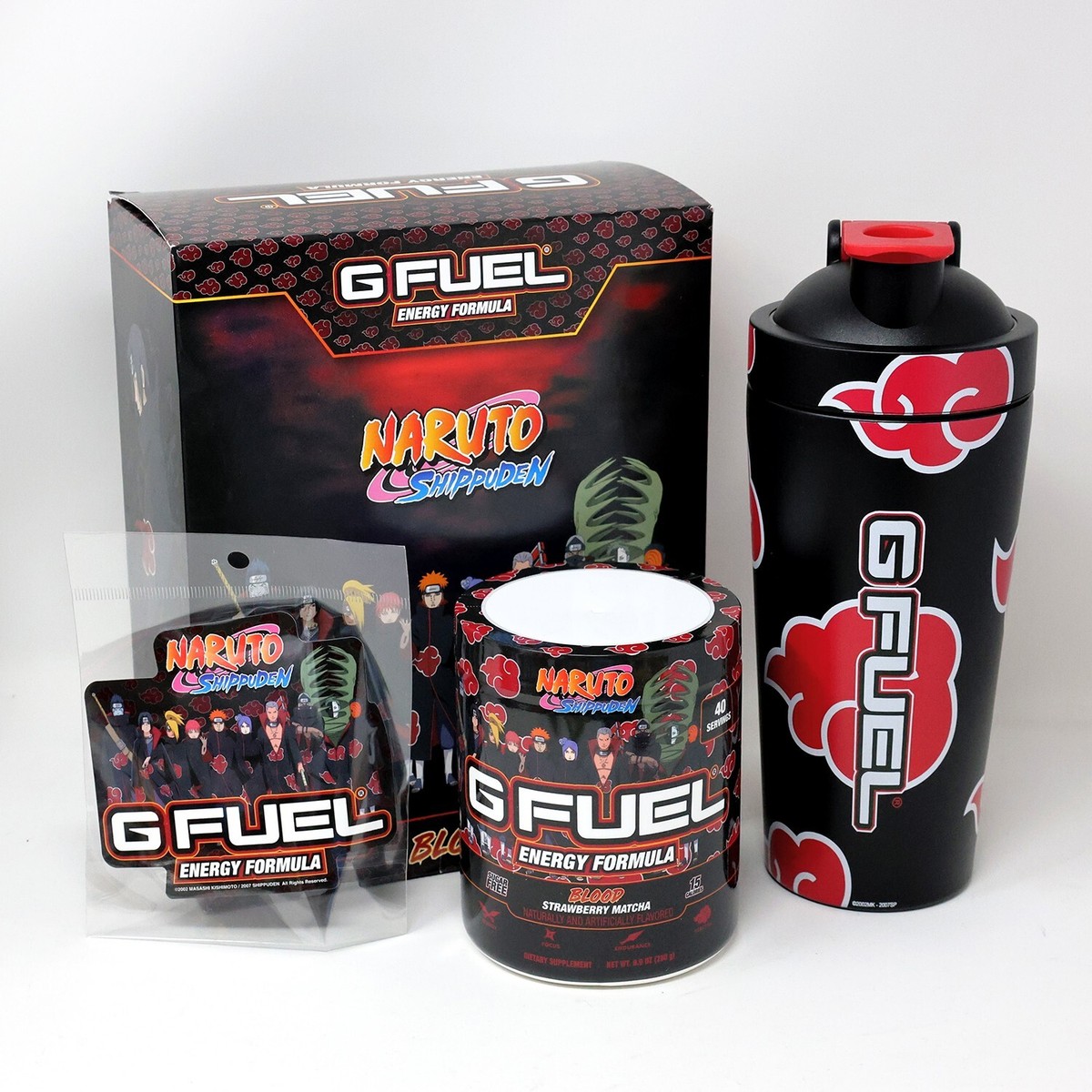 G Fuel Naruto Akatsuki Blood Collector's Box Tub 24oz METAL Steel