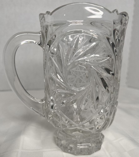 Avitra Crystal Co.Royal Pinwheel Pattern 24 oz Pitcher Vintage USA u-8F EUC - Picture 4 of 6