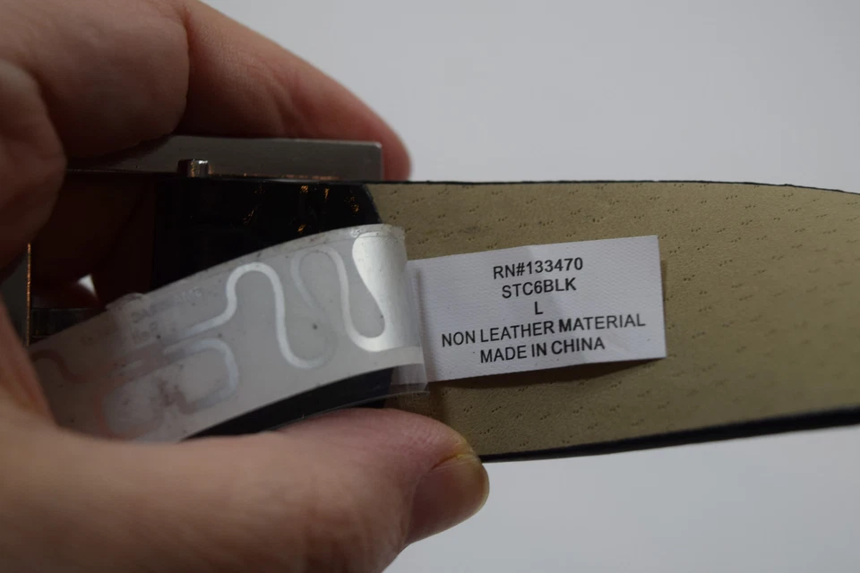 Style & Co Women's Non Leather Crocodile embossed Black Silver Belt Large - Image 4 of 4