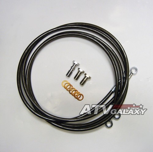 Streamline Steel Braided Front Brake Lines 2 Line Kit Smoke TRX400EX TRX400X All - Foto 1 di 3