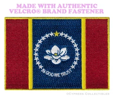 MISSISSIPPI FLAG PATCH EMBROIDERED 2020 new MAGNOLIA w/ VELCRO® Brand Fastener