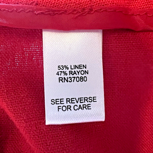 Cato size 22W Women’s Red Linen Blend Contemporary Side Zip Wide Leg Pants NWT - Picture 6 of 6
