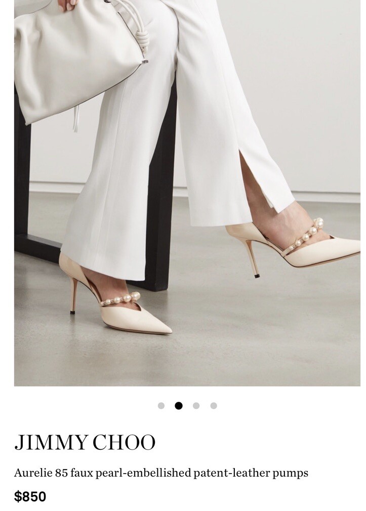 Jimmy hop AURELIE 85 Latte /WHITEPATENT LEATHER W/PEARLS Die 42 | eBay