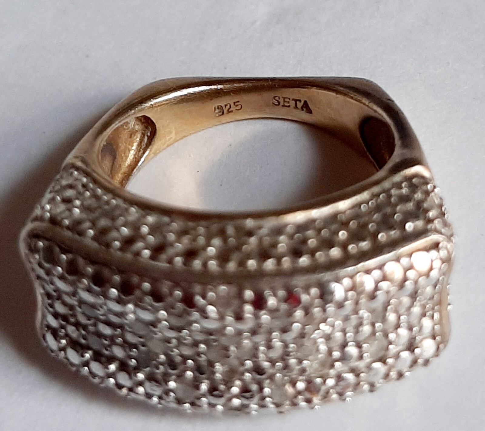 SETA Fine GoldTone Vermeil Diamond Sterling Silver 925 Ring Size 6 (7