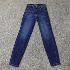 American Eagle Jeans Womens 00 Dark Blue Denim Pants Curvy Hi Rise Jegging AEO