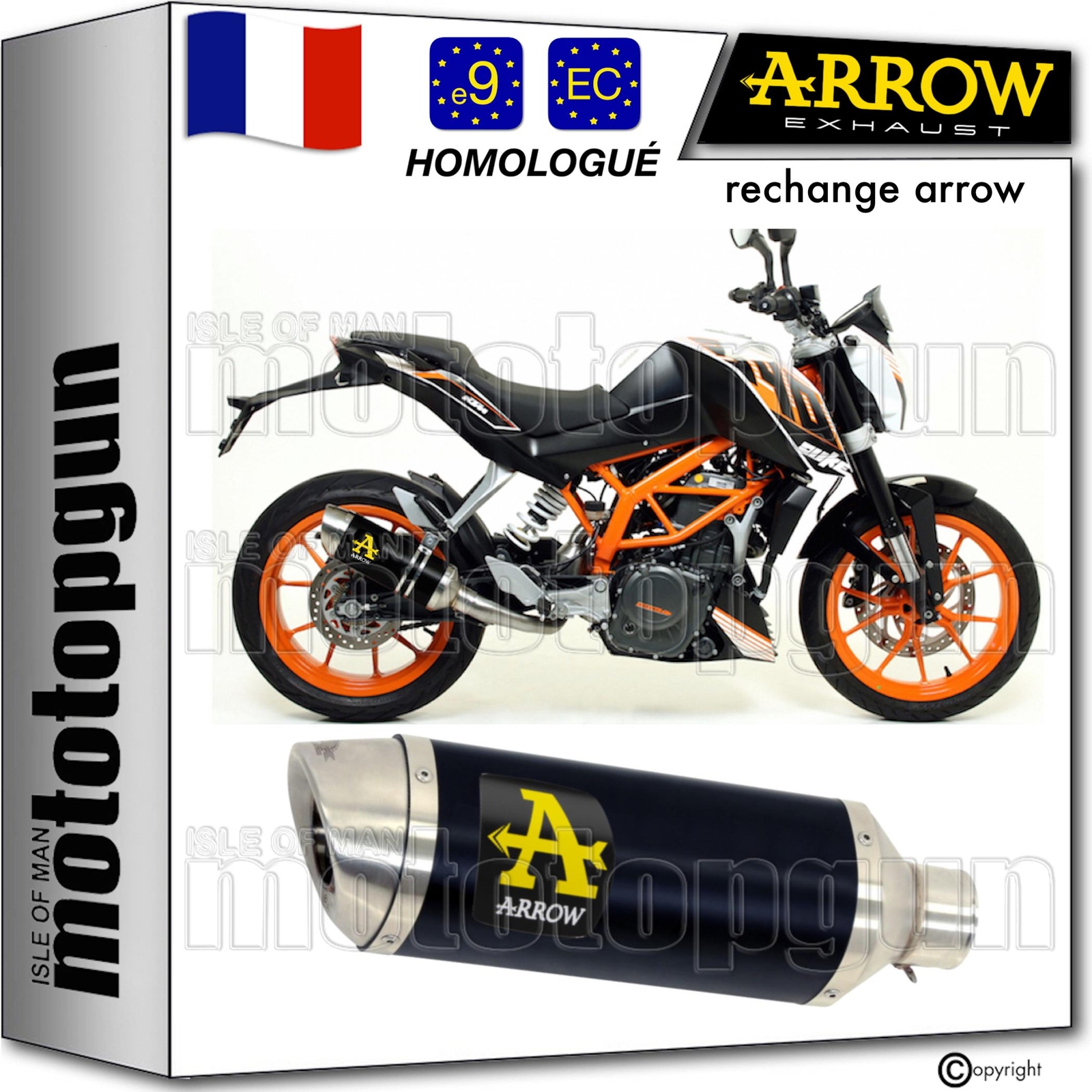 Echappement sport noir ideal pour les trajets urbains en KTM Duke 390 13-14