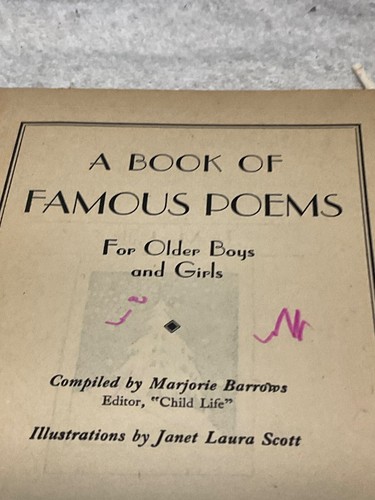 1931 A Book Of Famous Poems by Marjorie Barrows Vintage - Picture 6 of 8