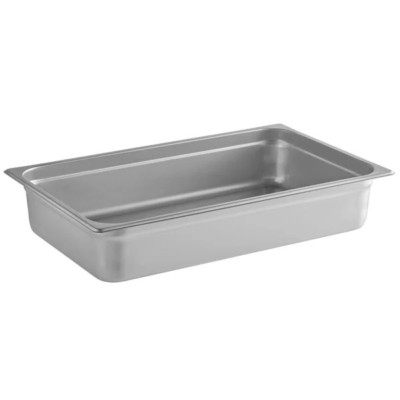 Choice Steam Table Pan - 24 Gauge, Stainless Steel Full-Size, 4''H