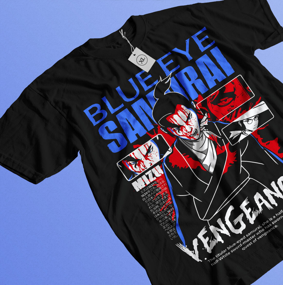 Samurai T-shirt Japanese Warrior With Swords Katana Kenjutsu