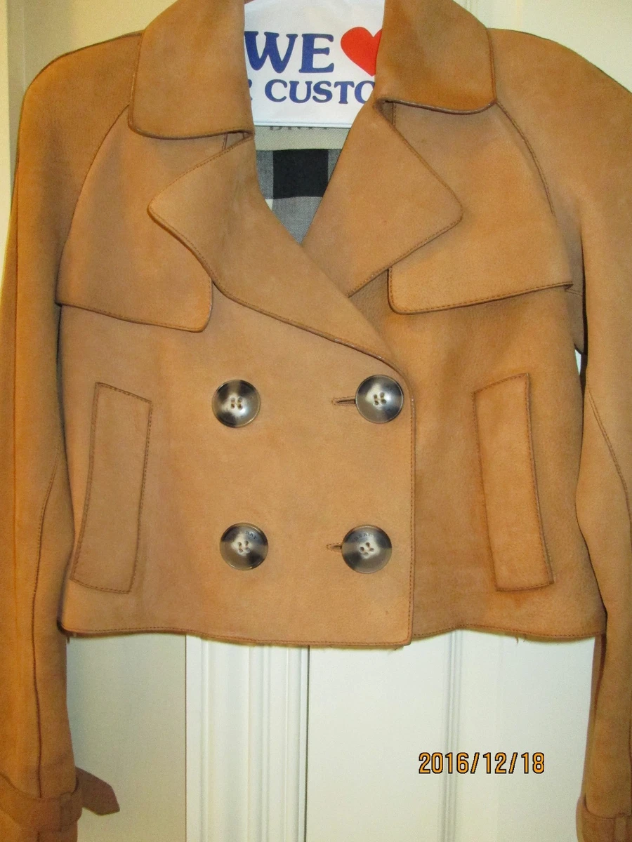 BURBERRY BRIT CROPPED SUEDE TRENCH JACKET SIZE 4 eBay