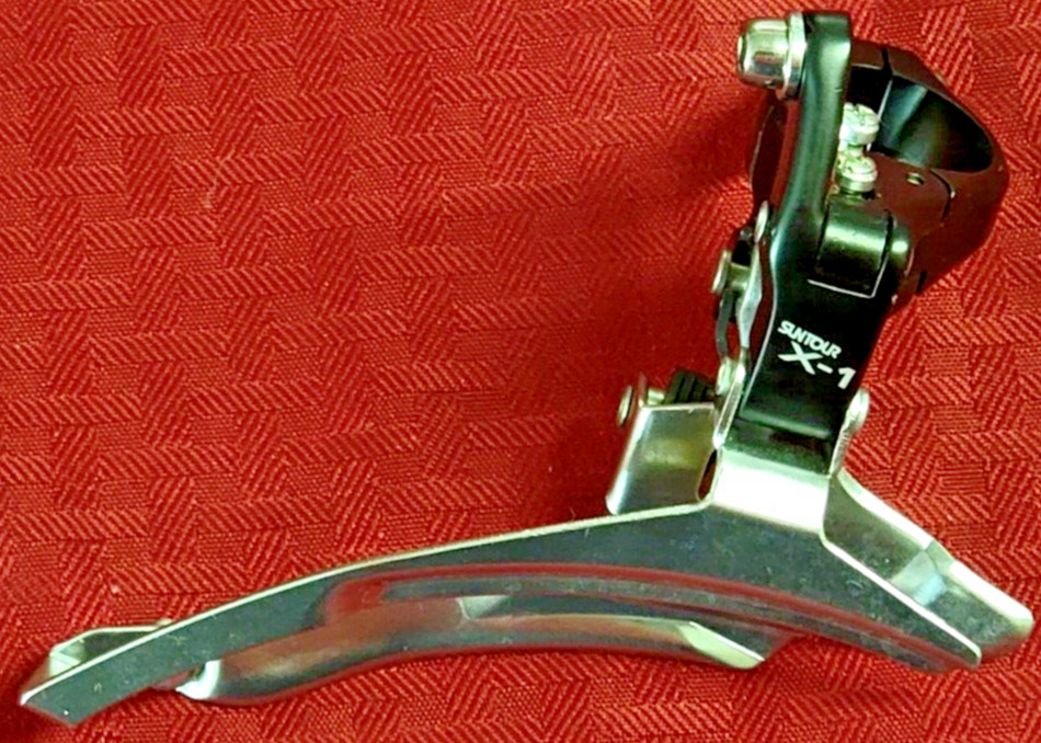 Deragliatore anteriore Suntour X-1 28.6 morsetto per mountain bike tripla MTB NOS foto 2