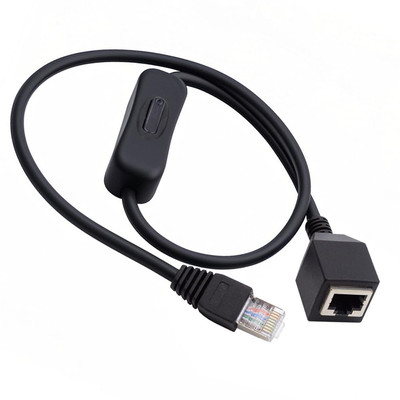 RJ45 Stecker auf Buchse, CAT6 8P8C STP UTP Verlängerungskabel mit An-/Ausschalte