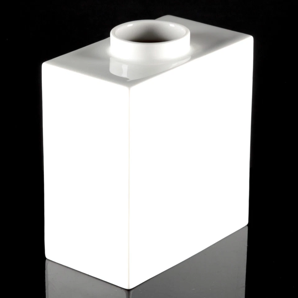 KPM Cadre 2 Porzellan Vase weiß quadratisch 13,5 cm Design Trude Petri 1967