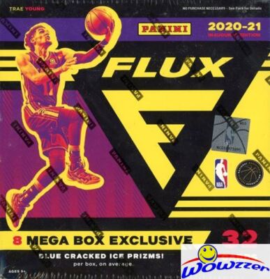 2020/21 Panini Flux Basketball Factory Sealed MEGA BOX-BLUE CRACKED ICE PRIZMS!