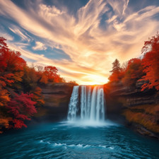 Digital Picture of Beautiful Waterfall printable file