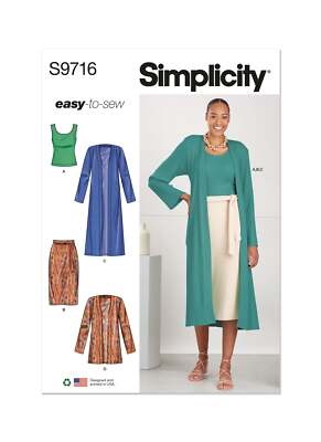 Simplicity Misses Stricktop, Cardigan & Rock Schnittmuster S9716