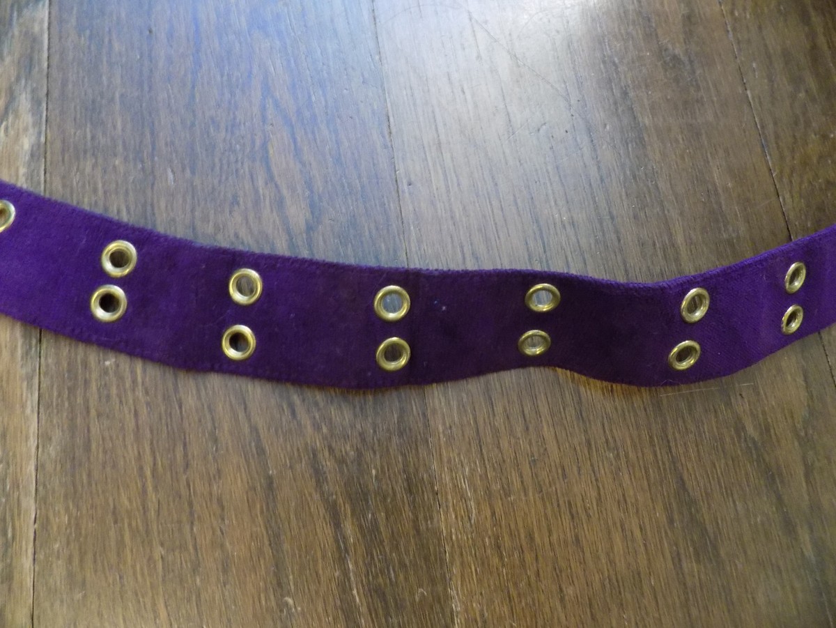 Vtg light purple soft Slouchy  leather loop boho belt Vtg 2 main image 2
