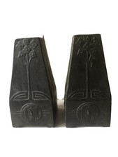 Vases Art Nouveau Plâtre Patine Noire Jugendstil Serrurier Bovy Vienne C. 1900