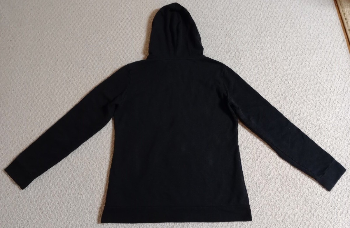 Eddie Bauer Womens Small Black Cotton Blend Zip Up Hooded