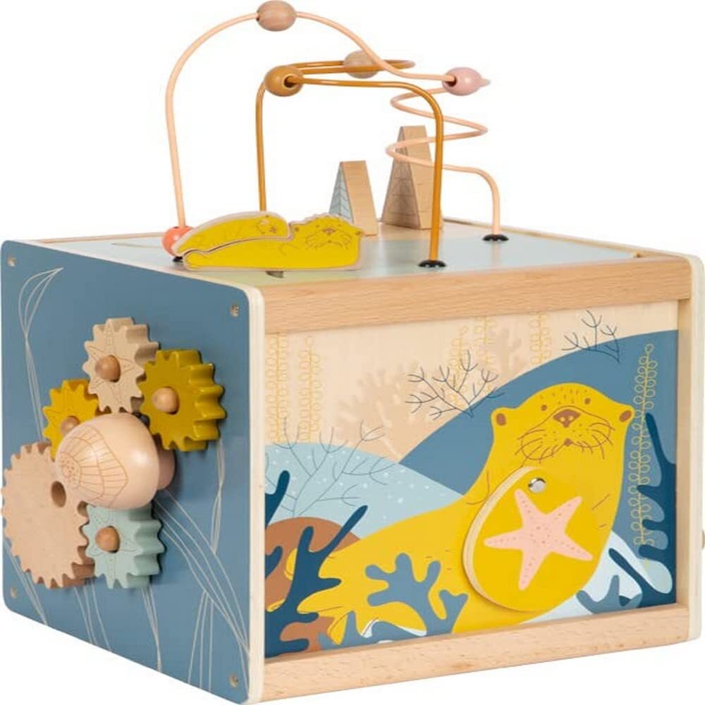 Small Foot Cube Seaside, Wood, Versatile Motor Activity Toy for Toddlers, Ages 1