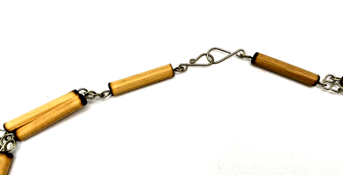 Vintage Bamboo Green Stone Pendant Bib Necklace - Picture 10 of 12