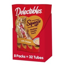 Delectables Squeeze Ups Cat Treats 32 Pack Interactive Creamy Puree 2 Ounce