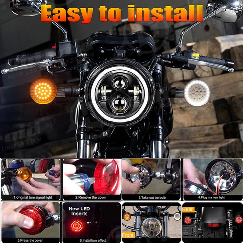 1156 & 1157 LED Turn Signal Light Blinker w/ Smoke Lens For Harley Electra Glide - Picture 20 of 24
