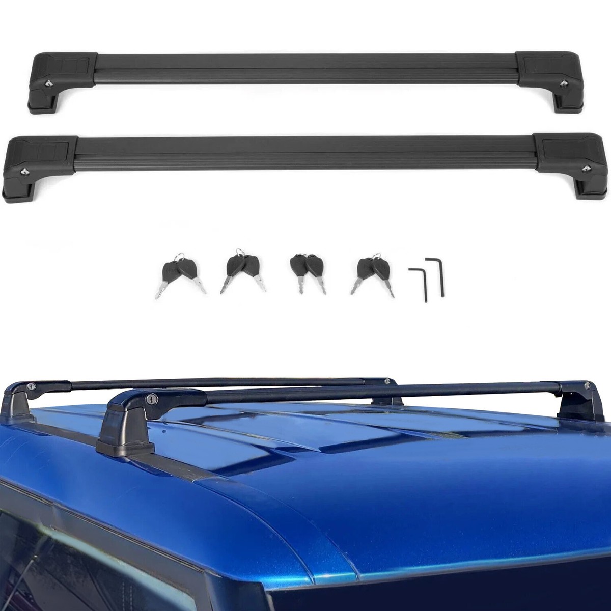 For Kia Soul 2014-2019 Aluminum Roof Rack Rail Cross Bars Luggage