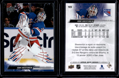 2022-23 Upper Deck Series 1 Base French #123 Igor Shesterkin