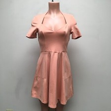 Free People Beach Womens Peach Short Sleeve Sweetheart Viscose A-Line Dress S