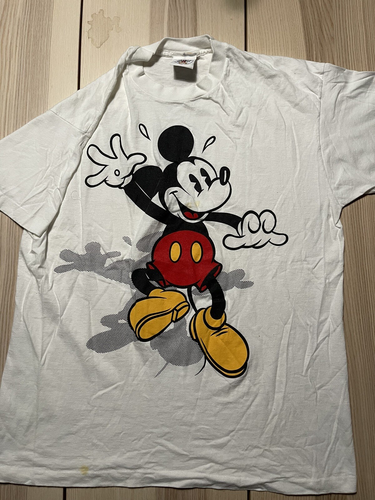 Vintage Mickey Mouse Dancing Shadow SS Shirt Bin 1 - image 1