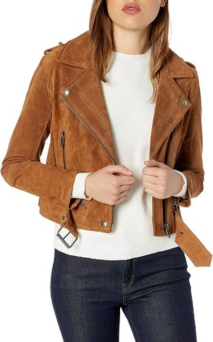 BLANKNYC] womens Real Suede Moto Jacket 