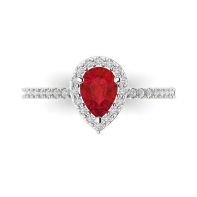 0.755 cttw Pink Tourmaline w/ Accents Engagement Ring for Women - 14K White Gold