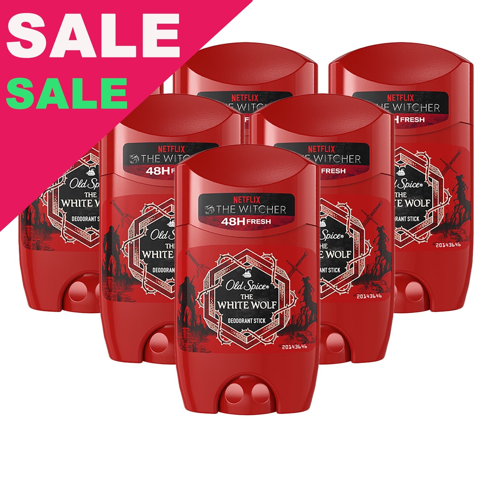 Old Spice White Wolf Stick desodorante aluminio libre 50 ml 3, 6 Pack