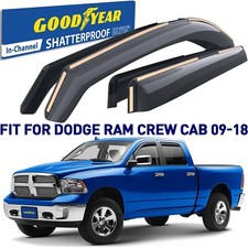 Side Window Deflectors Rain Guards for 2009-2018 Dodge RAM Crew Cab