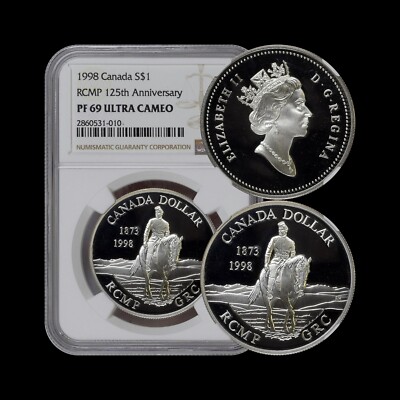 PSA9 ハイパーバトル ゴン PART1 C01 1999年 CANADA. 1998, 1 Dollar, Silver - NGC PF69 - Royal Canadian Mounted