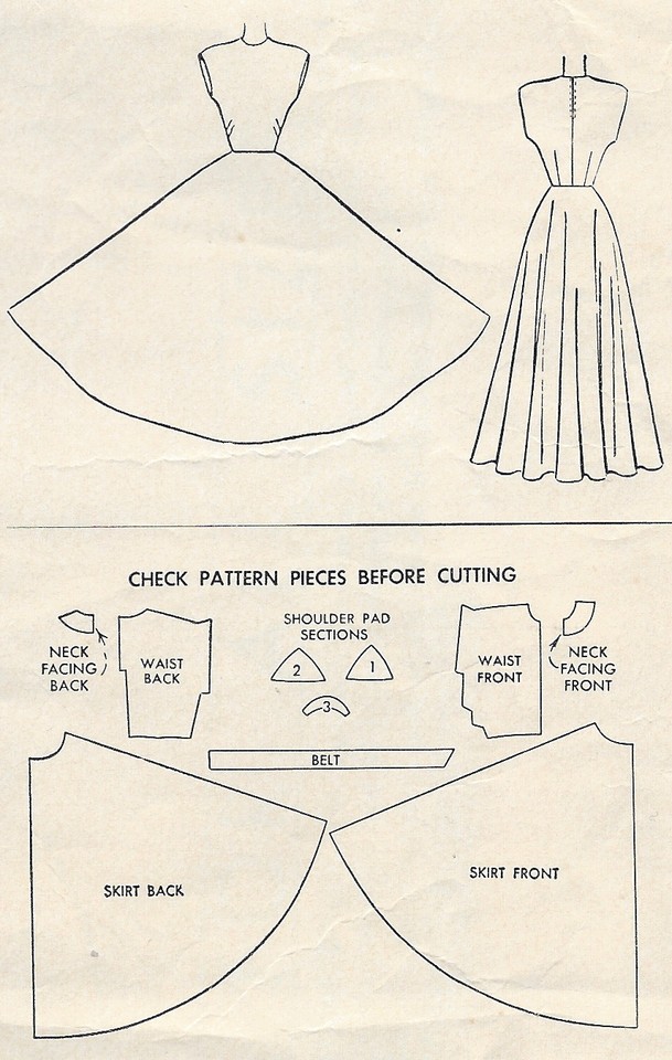 Patron De Couture Vintage McCalls 1948 - Modèle De Robe De Soirée B32, Taille Complète, Pièces Non Découpées