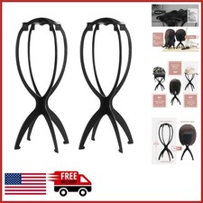 Foldable Wig Head Stand for Travel 2 Pack Lightweight Durable Plastic